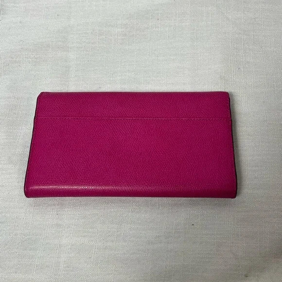 Y2K vintage Victoria's Secret Pink Clutch / Leather Long Wallet Gold Hardware - Picture 9 of 11